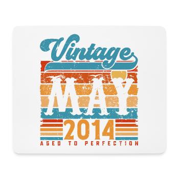 Mai 2014, Vintage-Geburtstagsgeschenk Mai 2014. - Mousepad (Querformat) - Weiß - Vorne
