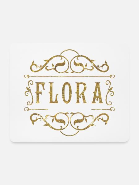 Flora gold - Mousepad (Querformat) - Weiß
