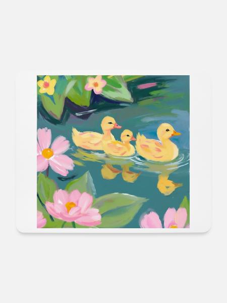 Entchen - Mousepad (Querformat) - Weiß