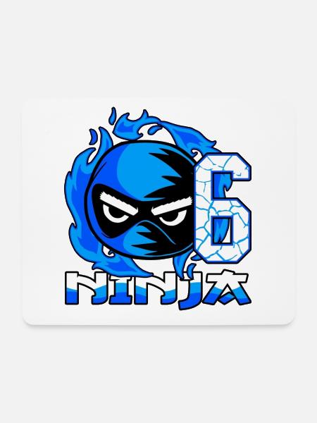 Kinder 6. Geburtstag Junge 6 Jahre alt Ninja - Mousepad (Querformat) - Weiß
