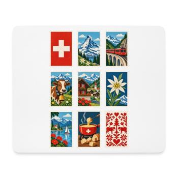Schweiz Briefmarken - Mousepad (Querformat) - Weiß - Vorne