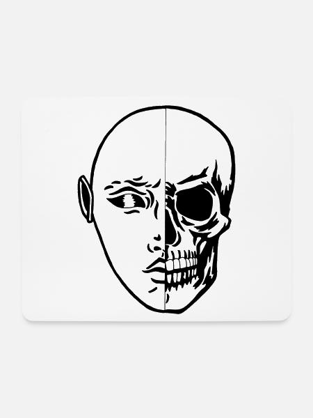 Das Gesicht des Todes (Schwarz) - Mousepad (Querformat) - Weiß