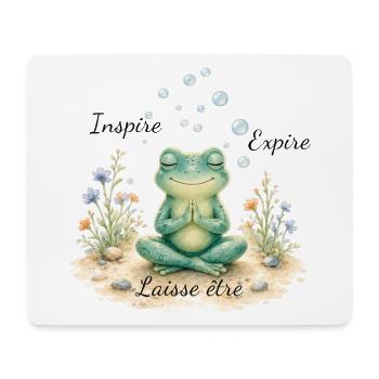 Meditativer Zen-Frosch - Mousepad (Querformat) - Weiß - Vorne