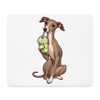 Italienisches Windspiel mit Matcha Latte - Mousepad (Querformat) - Weiß - Vorne