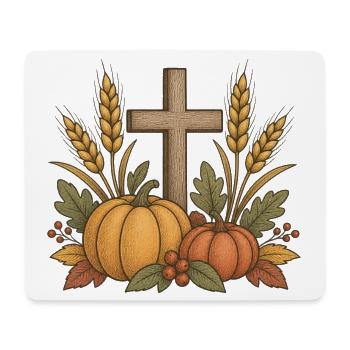Herbsternte Kreuz Motiv - Mousepad (Querformat) - Weiß - Vorne