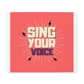 Sing deine Stimme - Mousepad (Querformat) - Weiß - Vorne