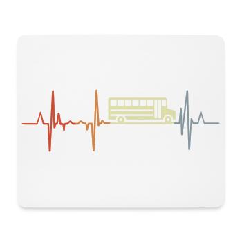 Retro Busfahrer Kardiogramm - Mousepad (Querformat) - Weiß - Vorne