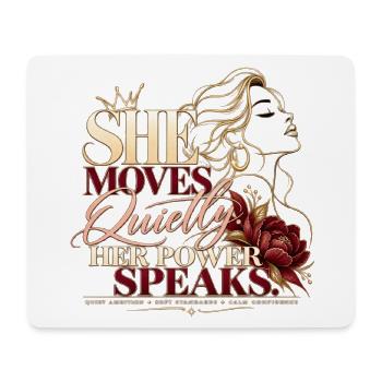Stille Ambition – ihre Stärke spricht für sich selbst - Mousepad (Querformat) - Weiß - Vorne