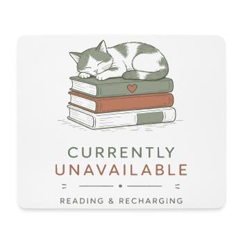 Katzenschlaf Zwischen Büchern - Mousepad (Querformat) - Weiß - Vorne
