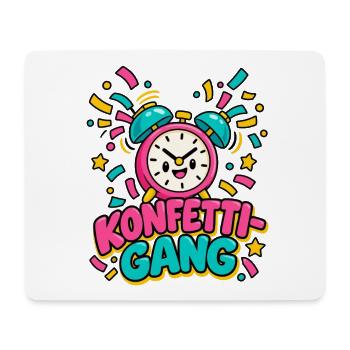 Konfetti-Gang Wecker 11:11 Karnevals-T-Shirt - Mousepad (Querformat) - Weiß - Vorne