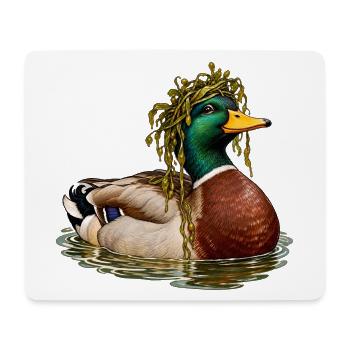Stockente mit Pondweed-Krone - Mousepad (Querformat) - Weiß - Vorne