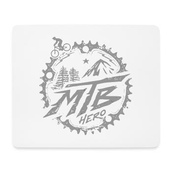 MTB Hero - Mountainbike Motiv - Mousepad (Querformat) - Weiß - Vorne