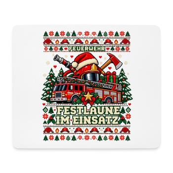 Feuerwehr - Festlaune im Einsatz - Mousepad (Querformat) - Weiß - Vorne