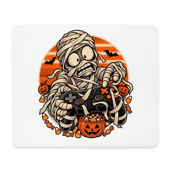 Halloween-Mumien-Gamer vor Retro-Sonne - Mousepad (Querformat) - Weiß - Vorne