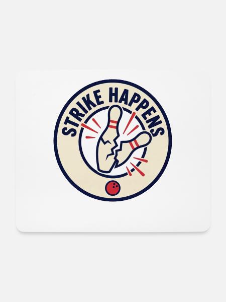 Strike Happens – Bowling-Humorabzeichen - Mousepad (Querformat) - Weiß