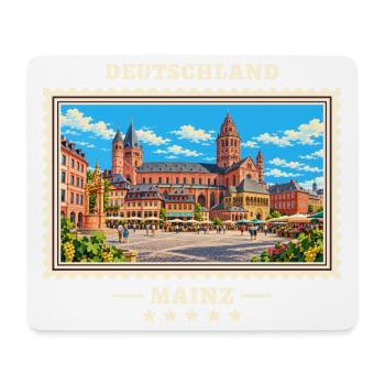 Deutschland Mainz Vintage Reisemarke - Mousepad (Querformat) - Weiß - Vorne
