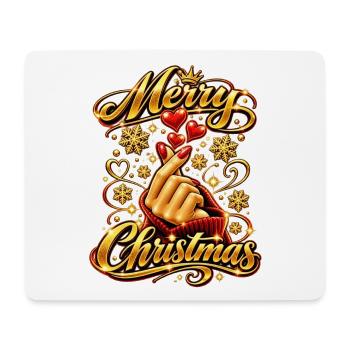 Korean Finger Heart – Merry Christmas Kpop Style - Mousepad (Querformat) - Weiß - Vorne