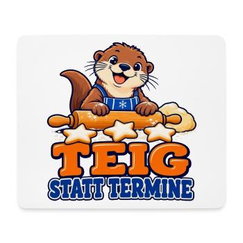 Teig statt Termine – Back-Otter mit Plätzchen - Mousepad (Querformat) - Weiß - Vorne