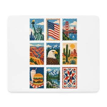 USA Briefmarken - Mousepad (Querformat) - Weiß - Vorne