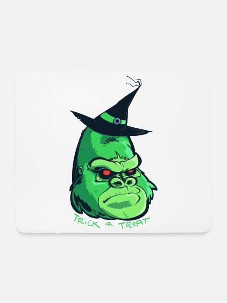 Halloween-Zombie-Gorilla - Mousepad (Querformat) - Weiß