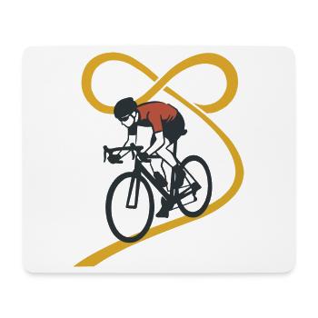 Endless Road Infinity Loop Radfahrer Minimalistische Kunst - Mousepad (Querformat) - Weiß - Vorne