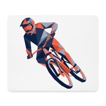 eometrische Origami-Mountainbiker-Polygonkunst - Mousepad (Querformat) - Weiß - Vorne