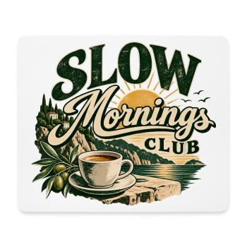 Slow Mornings Club – Vintage Coffee & Lifestyle - Mousepad (Querformat) - Weiß - Vorne