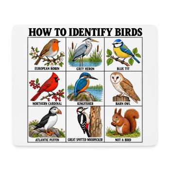How to Identify Birds Funny Birding Birder Fitted  - Mousepad (Querformat) - Weiß - Vorne