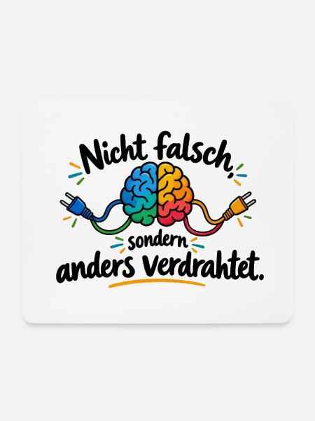 Buntes Gehirn Kabel Motiv - Mousepad (Querformat) - Weiß