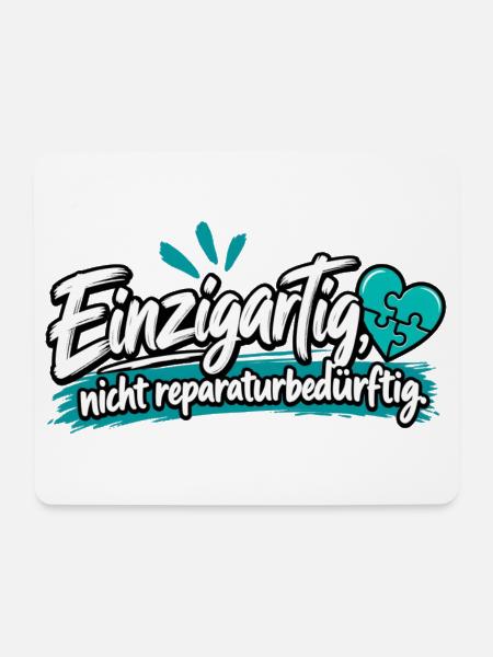 Einzigartig: Nicht Reparaturbedürftig - Mousepad (Querformat) - Weiß