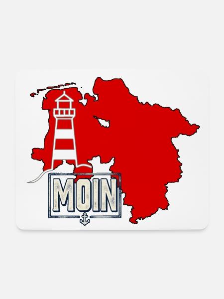 Moin Niedersachsen Leuchtturm - Mousepad (Querformat) - Weiß