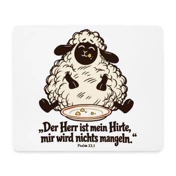 Der Herr ist mein Hirte lustiges Schaf Psalm 23 - Mousepad (Querformat) - Weiß - Vorne
