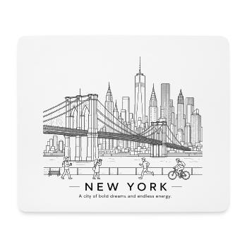 Linienkunst zur Freiheitsstatue - Mousepad (Querformat) - Weiß - Vorne
