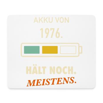 50. Geburtstag 1976 – Akku hält noch. Meistens. - Mousepad (Querformat) - Weiß - Vorne