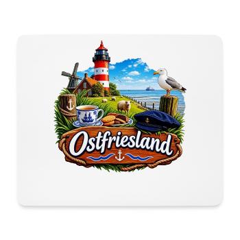 OSTFRIESLAND - Mousepad (Querformat) - Weiß - Vorne