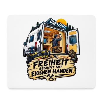 CAMPING-AUTO SELBER AUSBAUEN - Mousepad (Querformat) - Weiß - Vorne