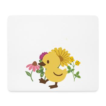 Küken Blumen Kinder Vogel Design Geschenkidee - Mousepad (Querformat) - Weiß - Vorne