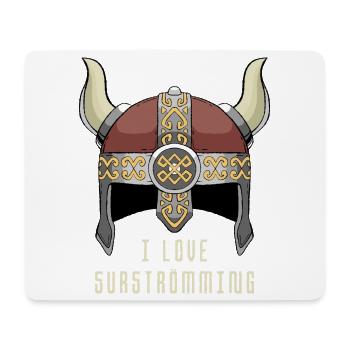 I Love Surströmming Wikinger Helm Schweden Hering - Mousepad (Querformat) - Weiß - Vorne