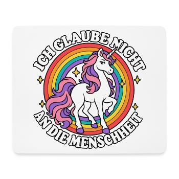 Ich glaube nicht an die Menschheit – Einhorn - Mousepad (Querformat) - Weiß - Vorne