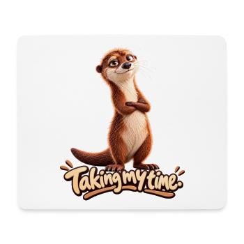 Niedlicher Otter | Taking my Time - Mousepad (Querformat) - Weiß - Vorne