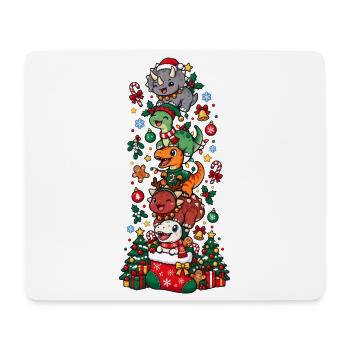 Funny Christmas T-Rex Santa Elf Snowman - Mousepad (Querformat) - Weiß - Vorne