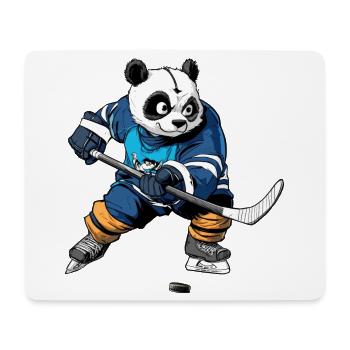 Eishockey Pandabär - Mousepad (Querformat) - Weiß - Vorne