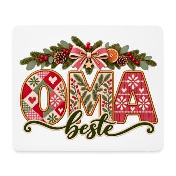 Beste Oma – Weihnachten Patchwork - Mousepad (Querformat) - Weiß - Vorne