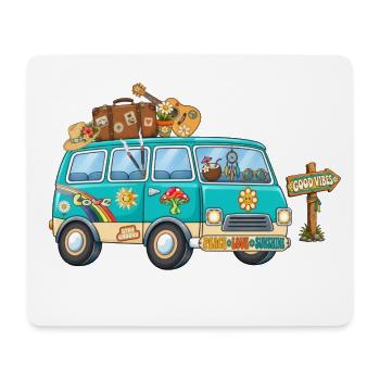 70er Camper Wohnmobil - Mousepad (Querformat) - Weiß - Vorne
