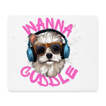 Willst kuscheln - Mousepad (Querformat) - Weiß - Vorne