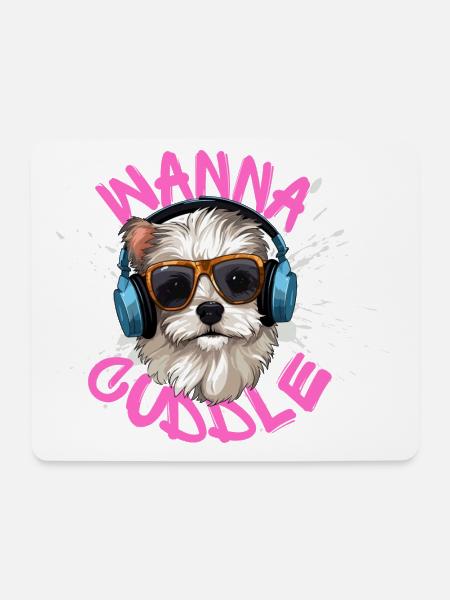Willst kuscheln - Mousepad (Querformat) - Weiß