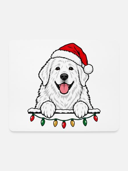Pyrenäenberghund Weihnachten - Mousepad (Querformat) - Weiß