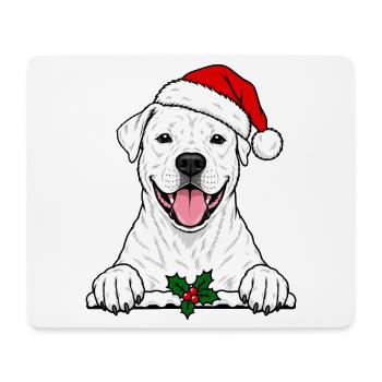Dogo Argentino Weihnachten Hund Santa Hut - Mousepad (Querformat) - Weiß - Vorne