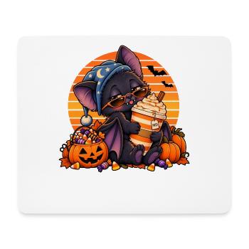 Halloween Fledermaus-Arzt mit Kaffee - Mousepad (Querformat) - Weiß - Vorne