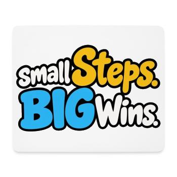 Small Steps Big Wins – Positives Motivationsdesign - Mousepad (Querformat) - Weiß - Vorne